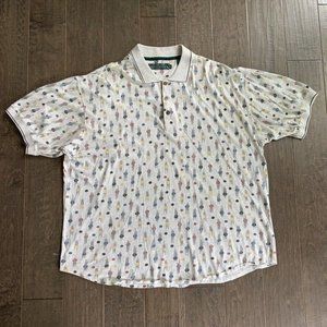 Axis Golf Collections Polo Shirt Men XL Printed Short Sleeve Lightweight Outdoor